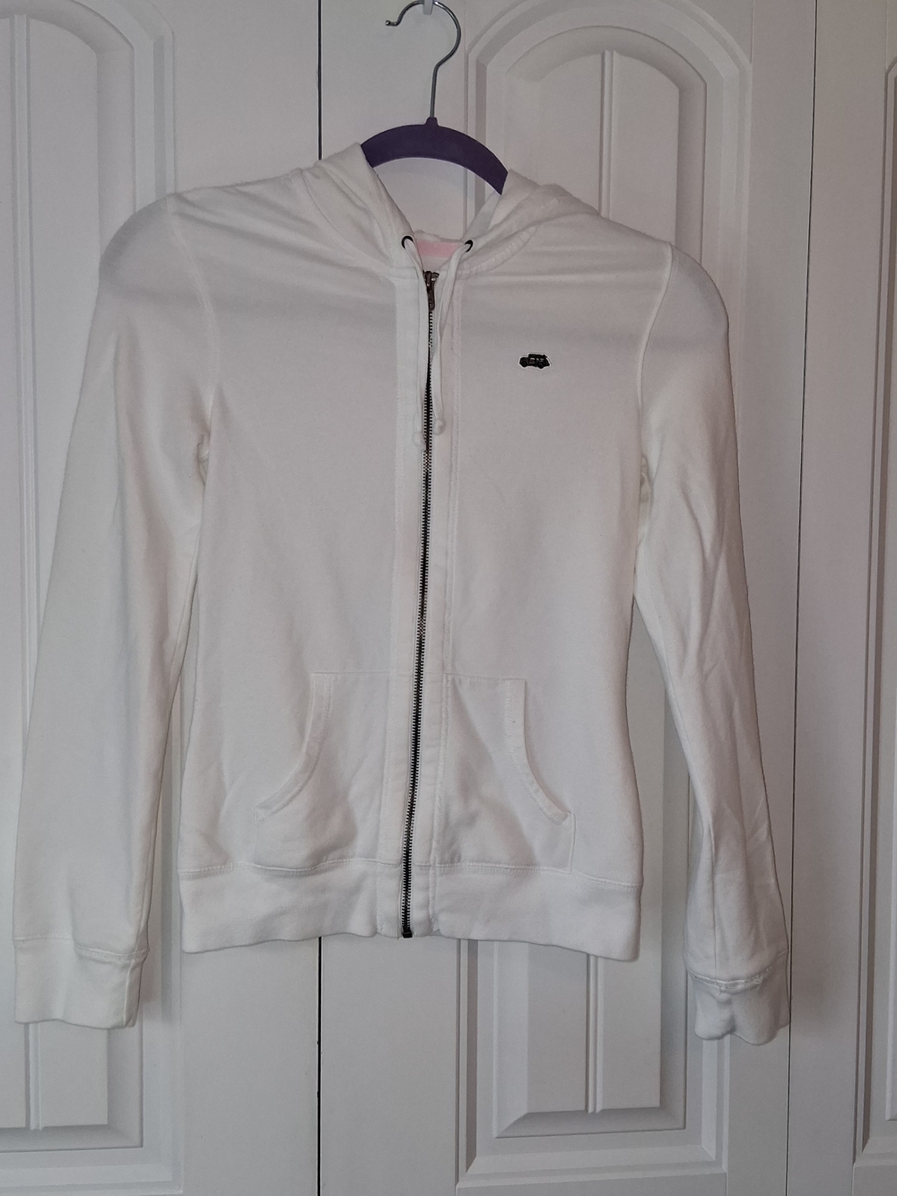 Jimmy'z Surf Co White Zip-Up Hoodie Jacket - Classic Cotton Zip Hoodie Womens XS